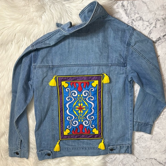Disney Jackets & Blazers - oh So Disney Genie Carpet Aladdin Denim Jacket Small